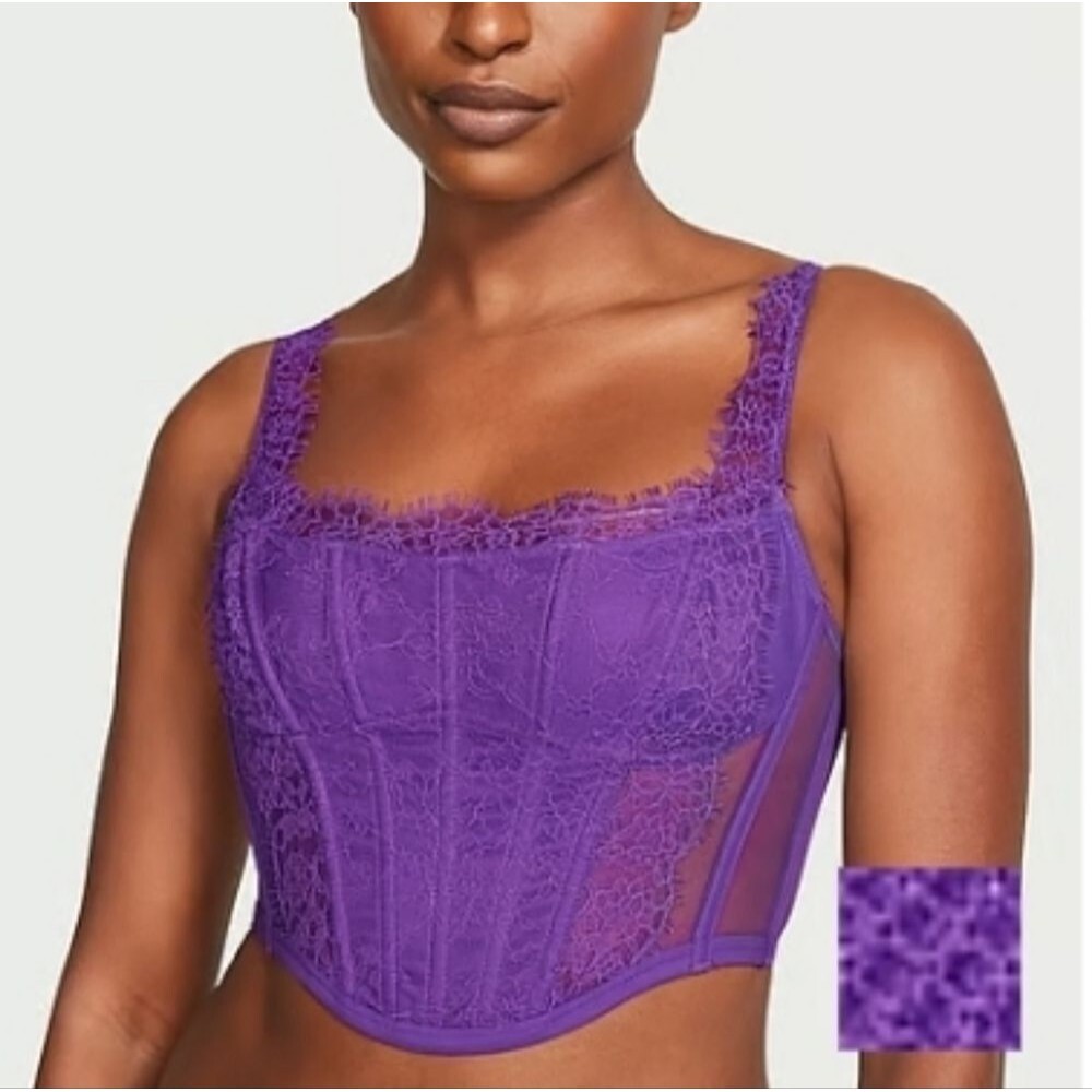 Victoria's Secret Dream Angels Lace Corset Top Color: Violetta Size S
